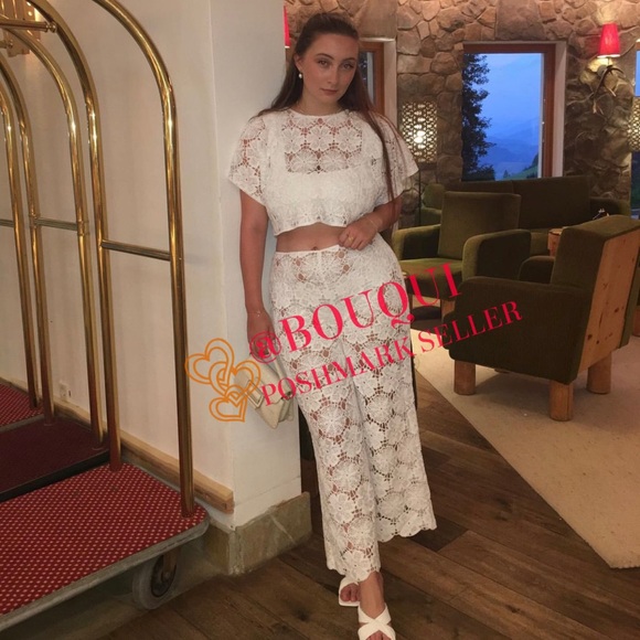 BLOGGERS FAV ZARA HIGH WAISTED OPEN WORK KNIT CROCHETED PANTS - Picture 4 of 7